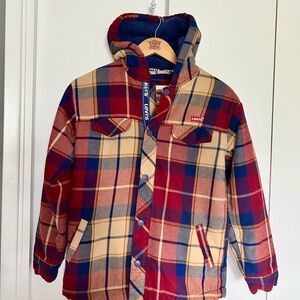 Levi's Red and Blue Sherpa lined Puffer Jacket